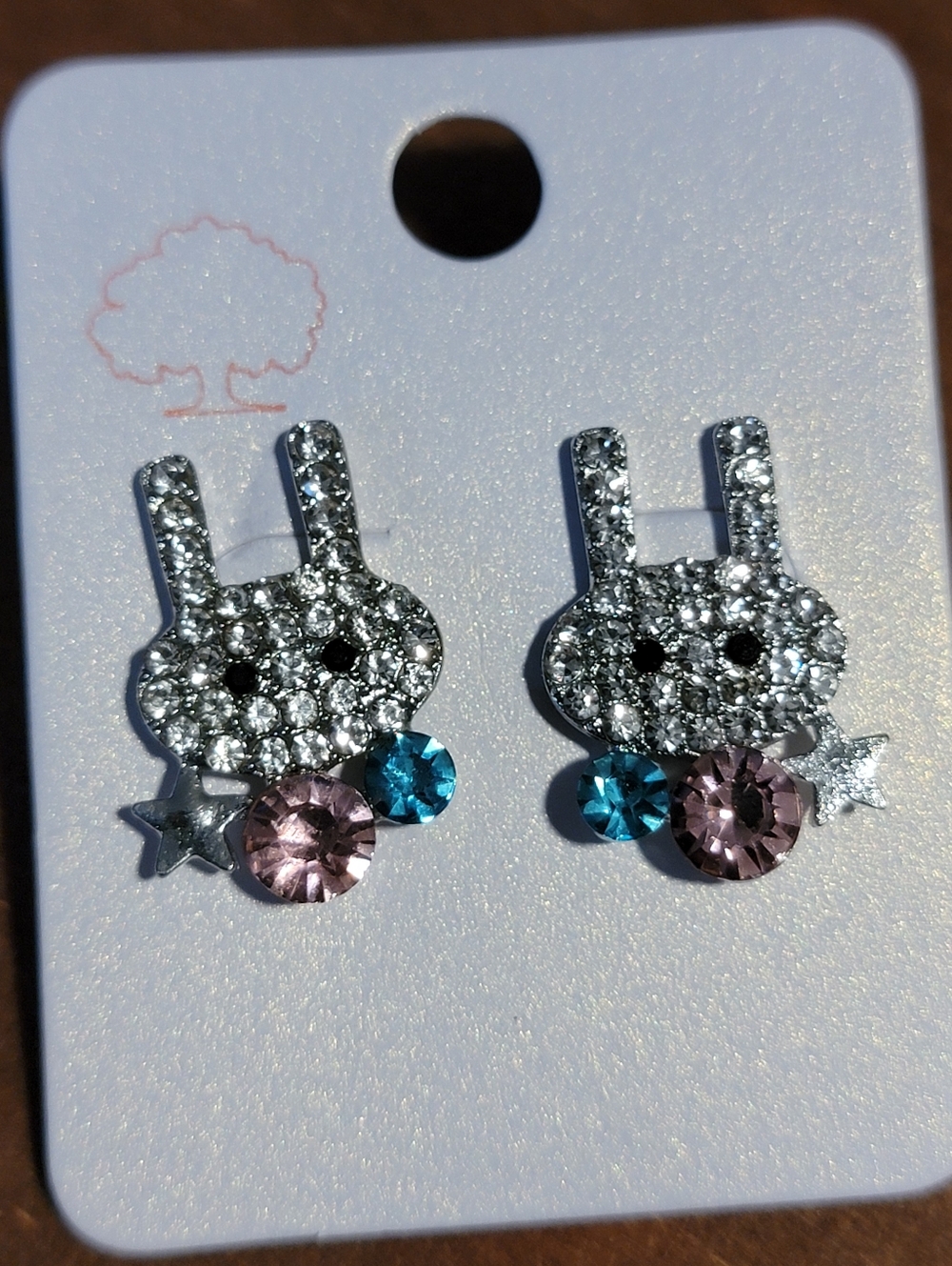 Rhinestone Bunny Earrings